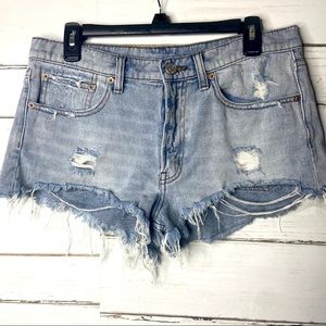 BDG Essential Mid Rise Distressed Jean Short 28